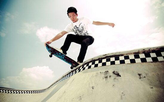 Male model skateboarding lifestyle photoshoot