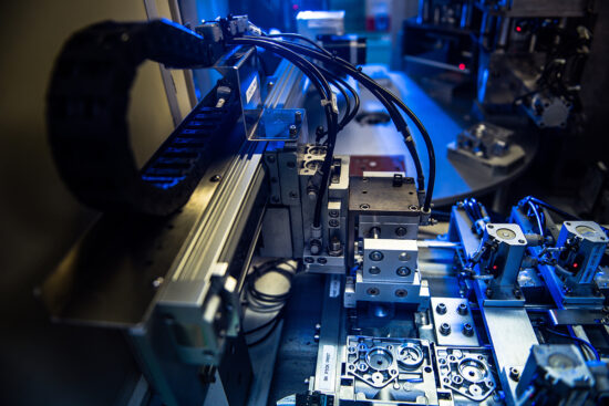 Automated machine in industrial production line
