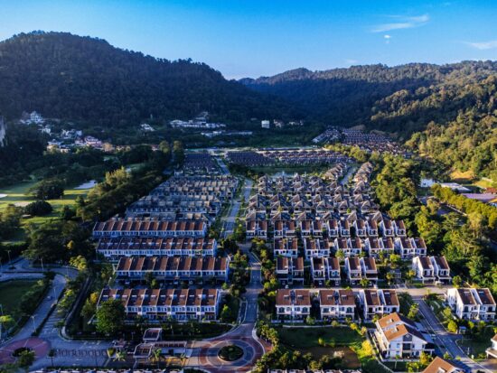 Sky view of the town house