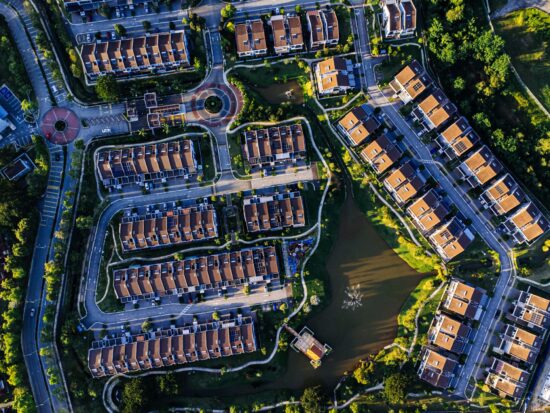 Top view of the town house